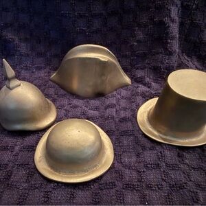 Vintage Decorative Brass Hat Accent Set - paperweights